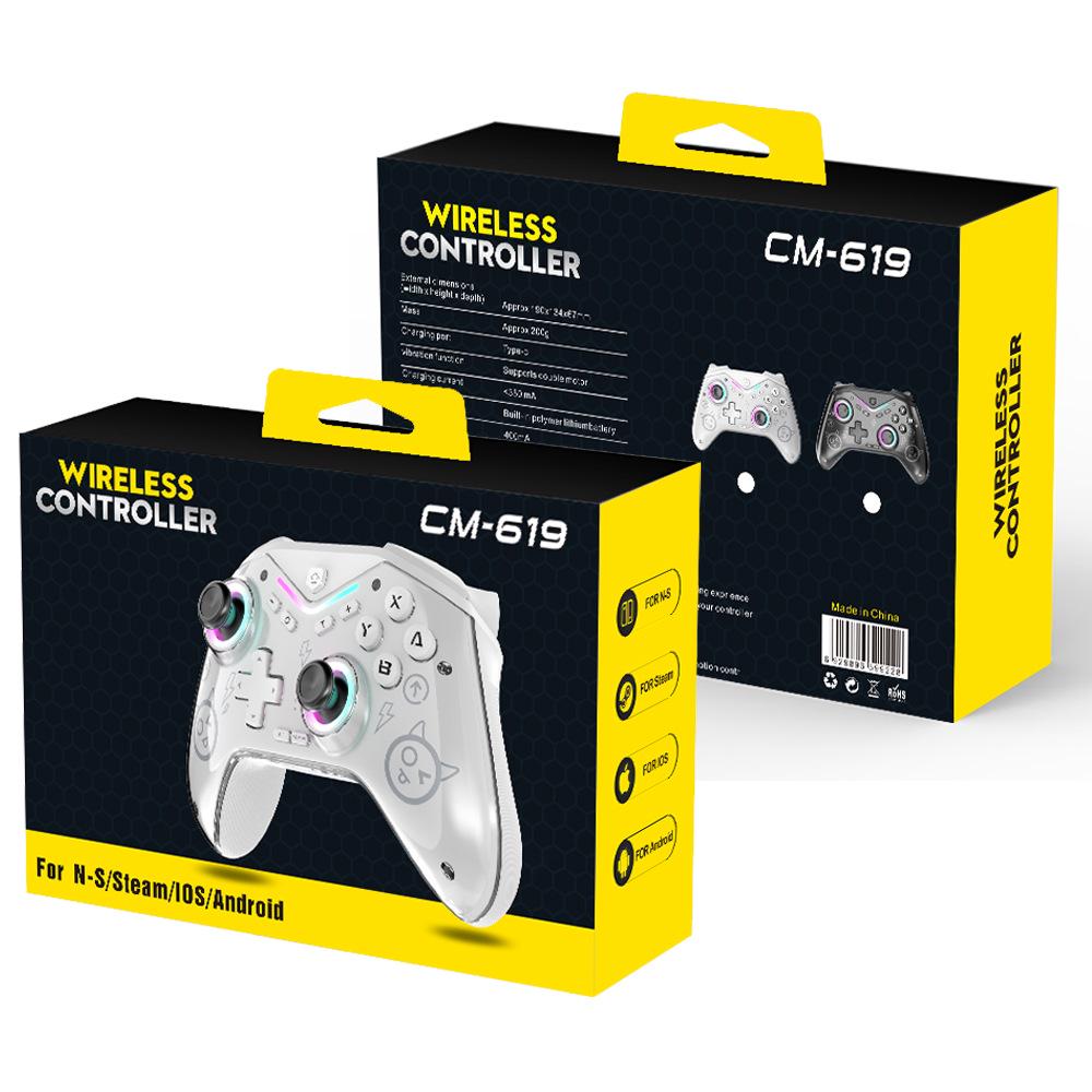 Игровой контроллер с магнитным корпусом, регулируемым джойстиком Холла, совместимостью с Switch/Android/iOS, беспроводным Bluetooth, вибрацией и световыми эффектами