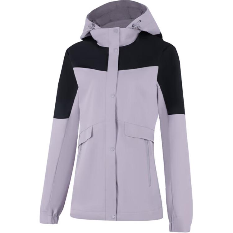 Li Ning Color Block молния с капюшоном удобная дышащая повседневная ветровка женская верхняя одежда фиолетовый черный AFDUA14-2