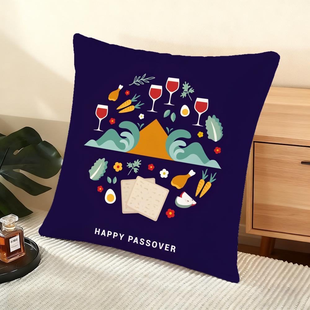 Passover Cushion Cover Soft Short Plush Pillow Cover Smooth Cozy Texture Aesthetic Cushion Case Home Decor