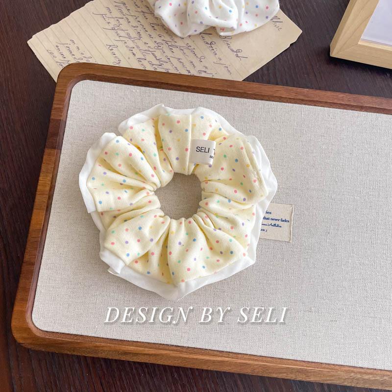 Мягкая вязаная коллекция Осень Зима Милый scrunchie В горошек Цветочный
