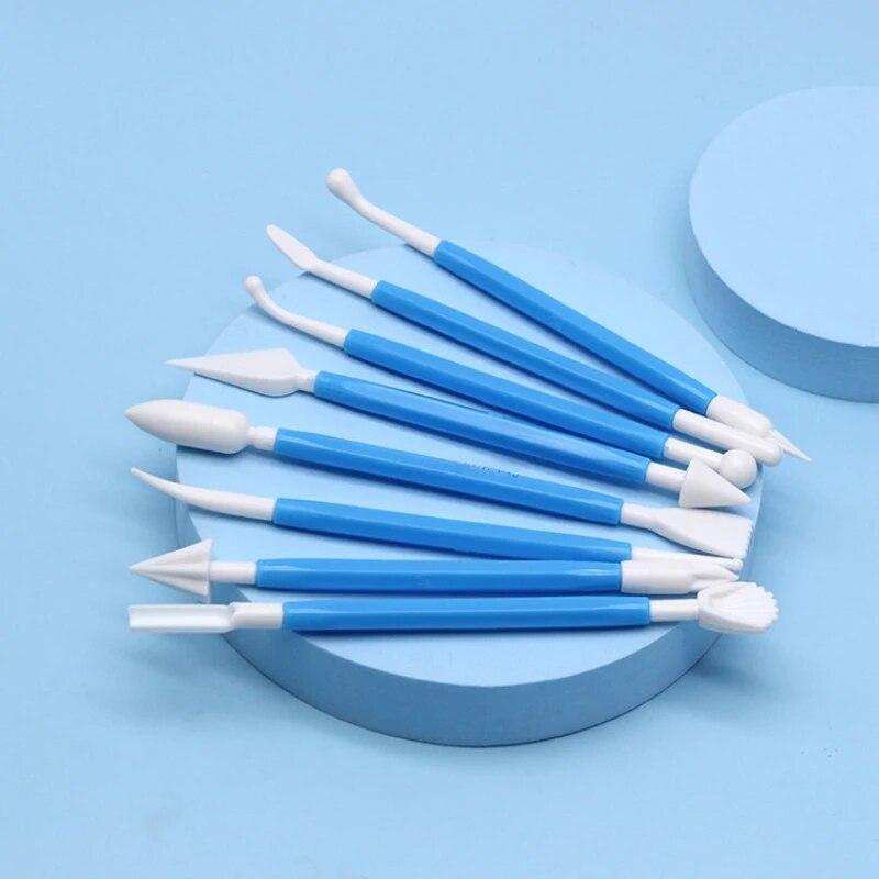 8-piece Set of Clay Sculpture Tools Clay Clay Colored Clay Soft Clay Ceramic Art Plastic Cake Baking and Embossing Scraper