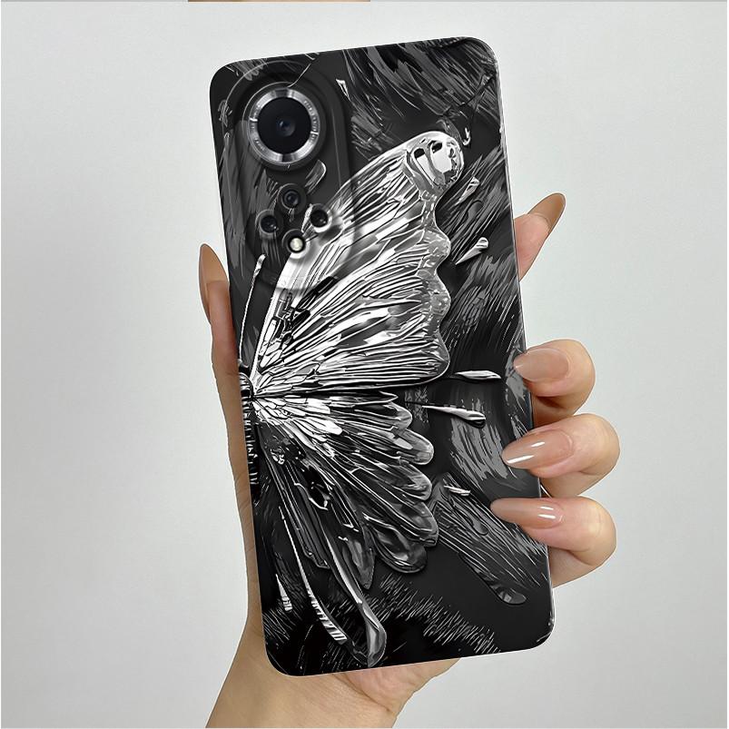 For Huawei Nova 9 Case Aesthetic Butterfly Flowers Soft Silicone Shockproof Phone Cover For Honor 50 Camera Protective Casing