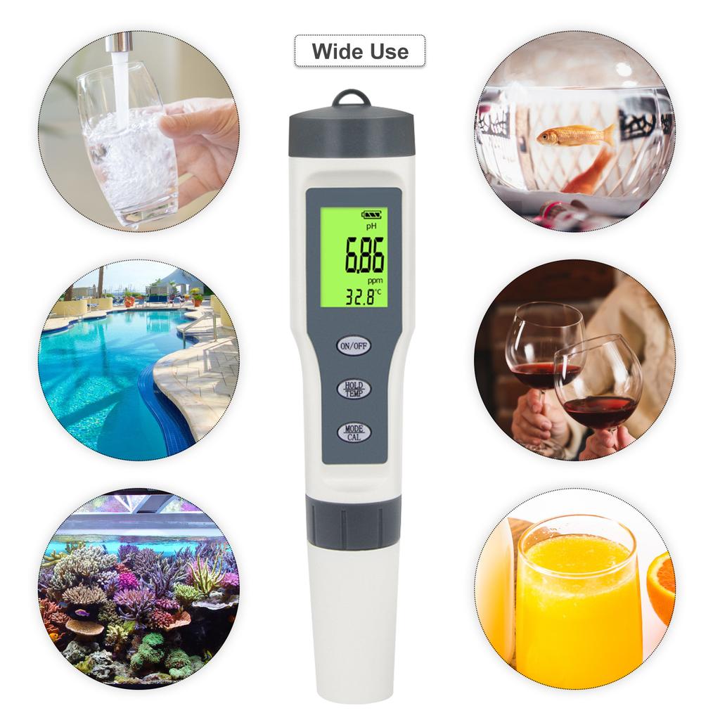Digital PH Meter with ATC 3 In 1 Water Quality Tester PH/Temp Meter Total Dissolved Solid Tester