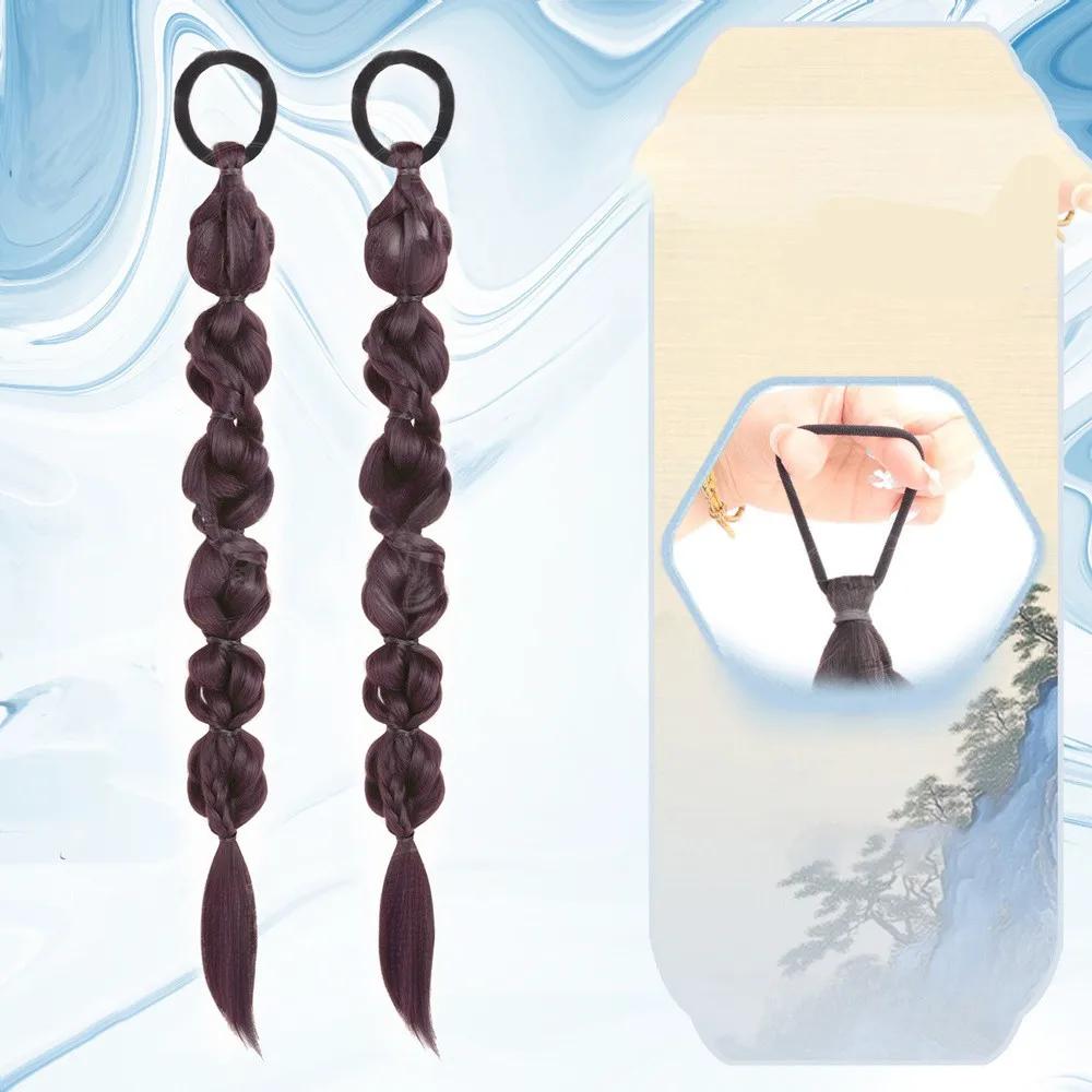 70см Парик-хвост в китайском стиле из синтетических плетеных волос для женщин, длинный, двойной скрученный, боксерские косы, наращивание волос