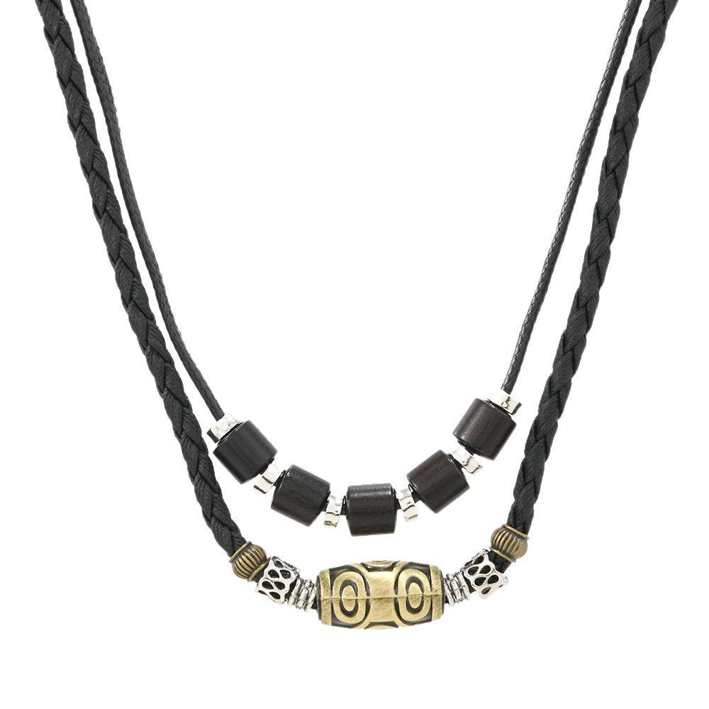 Мужское ожерелье с подвеской из плетеной вощеной веревки в стиле ретро-панк