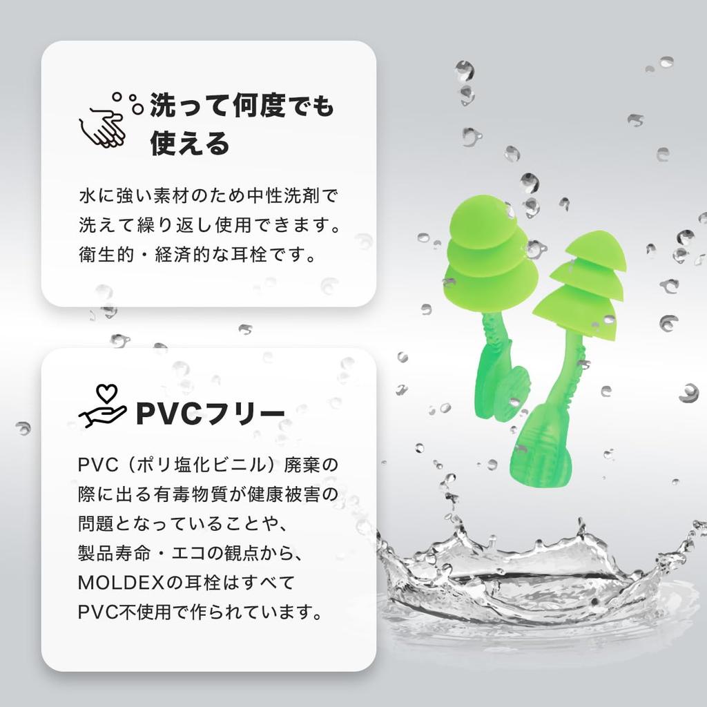 MOLDEX Glide Trio 6445 10 Зеленые беруши, Пары, На шнурке, Звукоизолирующие, Многоразовые, Моющиеся,