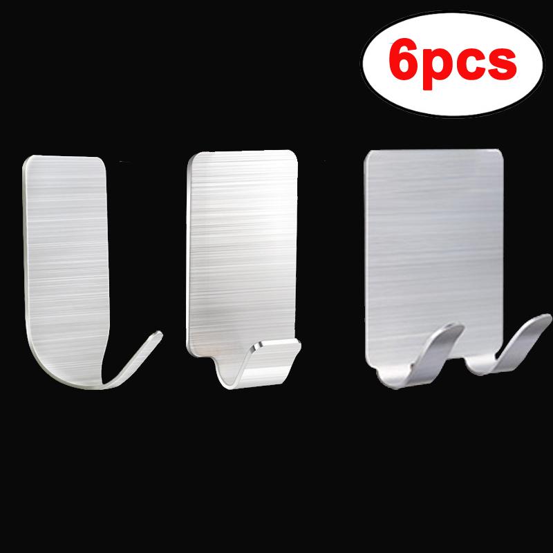 Self Adhesive Wall Hook Bathroom Kitchen Wall Door Hook Stainless Steel Hook Hanger Door Hanger Hook Holder Hat Key Towel Hooks