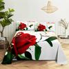 Red Rose Bed Sheets and Pillowcases for Double Beds Single 3D Flower Bedsheets Set with Pillow Case 2pcs 3pcs Queen Full Size