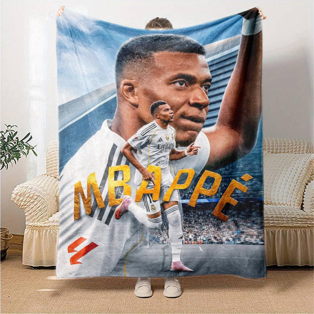 Star Player Kylian Mbappé Blanket Warmthful Decor Great for Couch Bed Sofa for All Seasons Modern Style Ideal Gift For Birthday Valentine'S Day