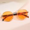 Винтажные круглые панк солнцезащитные очки женские модные градиентные очки мужские трендовые металлические солнцезащитные очки UV400