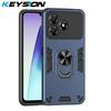 KEYSION Shockproof Armor Case for ZTE Blade A36 4G 5G Soft Silicone+PC Metal Ring Stand Phone Back Cover for ZTE Blade A36 5G