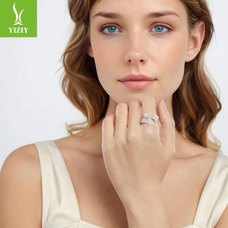 Flower Opening Ring For Women, Simple Matte Texture, Unique Elegance, Light Luxury Flower Ring Ring