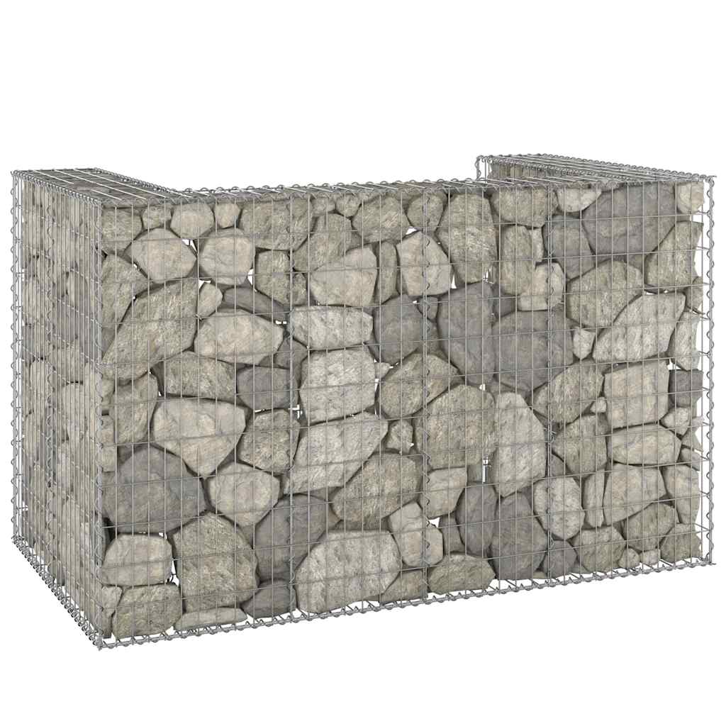 Gabion Wall for Trash Cans Galvanized Steel 180 x 100 x 110 cm