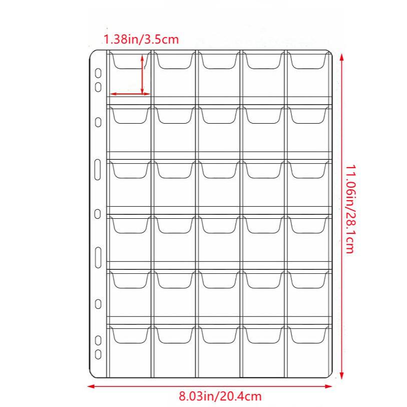 Альбом для коллекции монет большой вместимости: Папка-альбом на кольцах для коллекционирования древних и памятных монет с прозрачными страницами для банкнот.