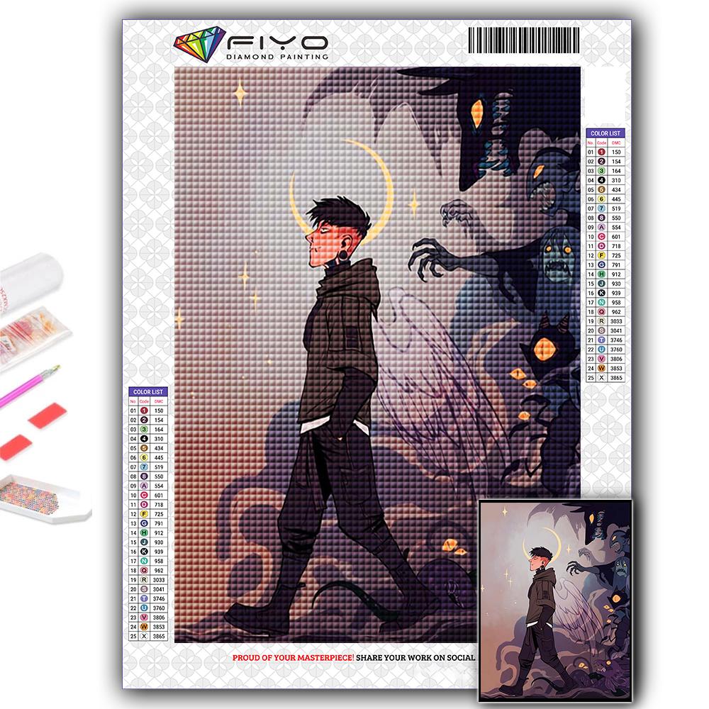 5D DIY Алмазная картина Японский стиль Иллюстрация Вышивка крестом Алмазная художественная вышивка Мозаика Домашний деко