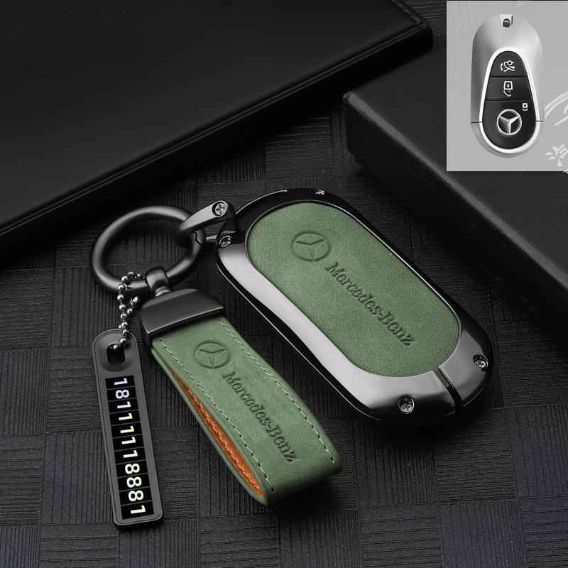 ECD5 2025 New Suede Car Key Case Cover Shell Fob For Mercedes Benz C S Class W206 W223 S350 C260 C300 S400 S450 S500 Protector Access