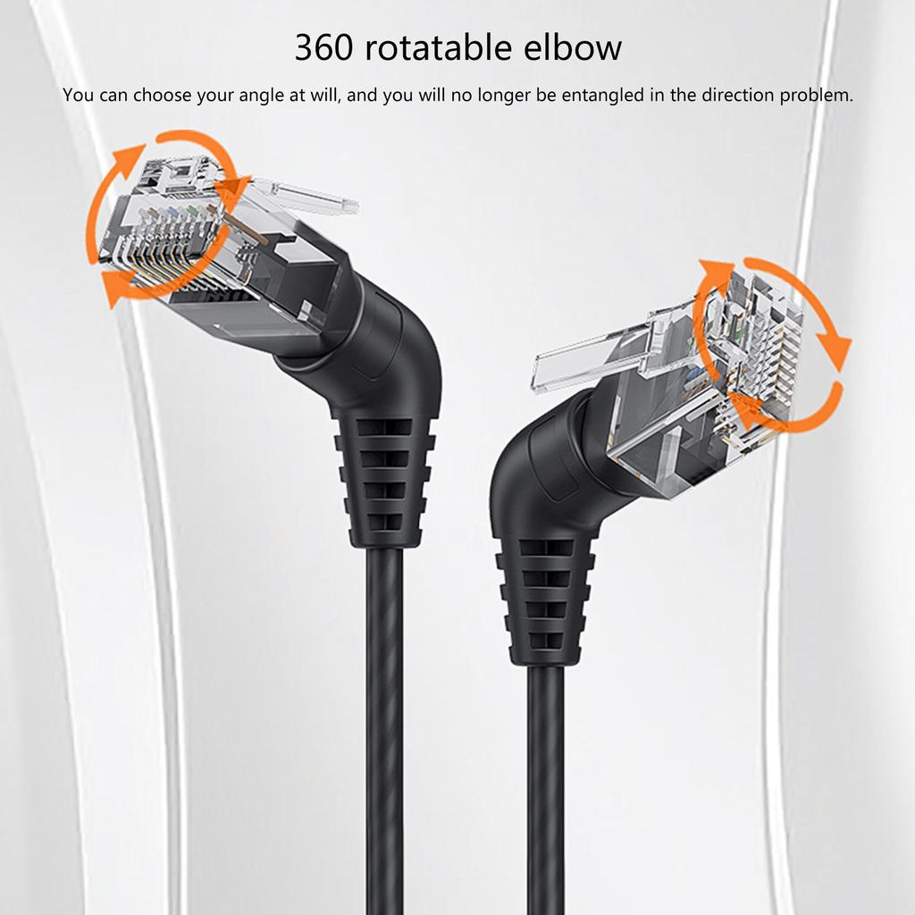 Кабель Ethernet Cat6A с возможностью вращения на 360 градусов, 10 Гбит/с, 500 МГц, сетевой кабель LAN Cat6A, шнур RJ45 для модемов, маршрутизаторов, игр
