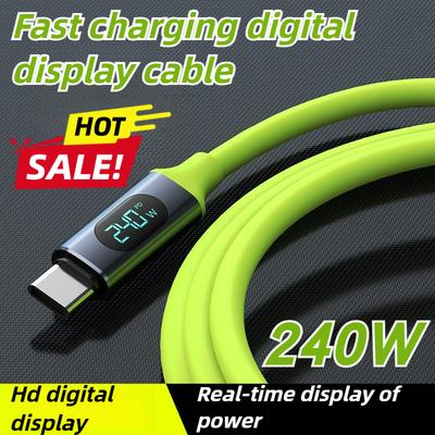 Цифровой дисплей Кабель USB C 2026 Новейший 240 Вт Сверхбыстрая зарядка USB A на C USB C на C 480 Мбит/с Синхронизация данных для Samsung Galaxy iPhone