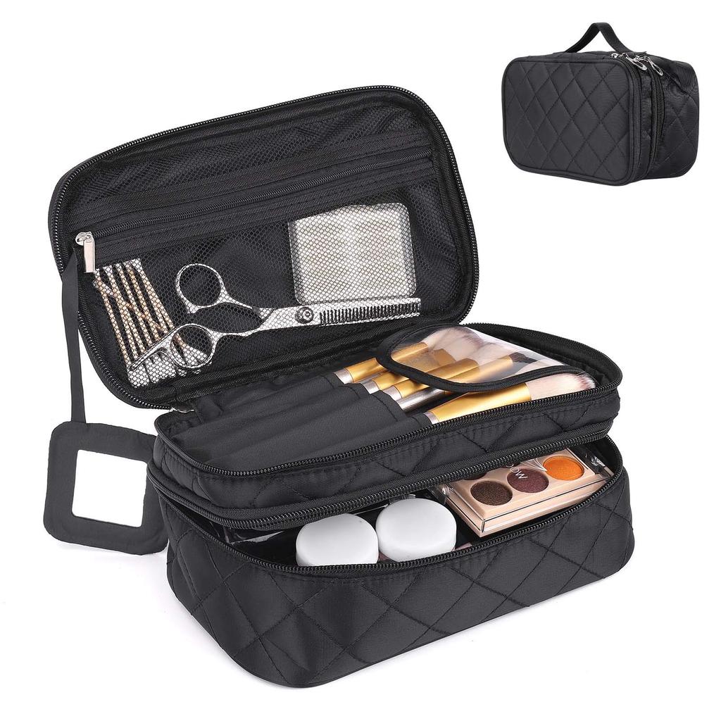 Sanfire Makeup Storage Cosmetic Multifunctional Makeup Brush Storage Wash Travel Accessories Storage Large Capacity for Travel and Business Trips