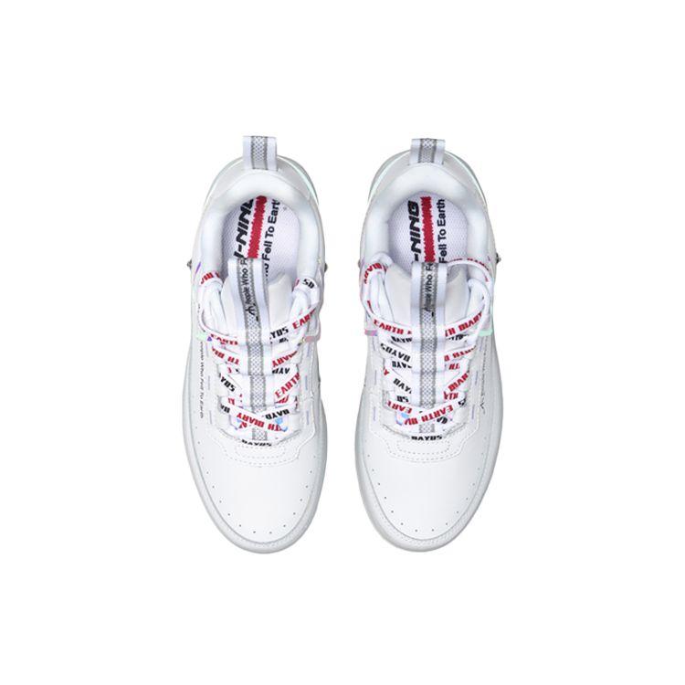 Li Ning CF Earth Seven Days Сбалансированные Легкие Низкие Кеды для Скейтбординга Женские Кеды для Скейтбординга Белые AGCP232-12