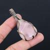 Gorgeous Rose Quartz Gemstone Pure Copper Wire Wrapped Handmade Pendant Jewelry