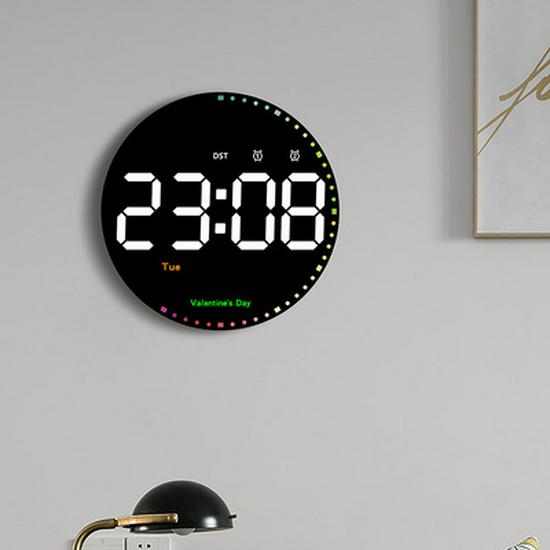 Large Screen Dual-Use Wall Clock with Temperature and Alarm Functions for Living Room (Model 6638)