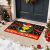 Christmas Cartoon Character Decorative Front Door Mat, Green Xmas Welcome Doormat Indoor Outdoor Non- Floor Entryway Rug, Funny Winter Holiday Home K