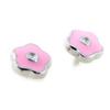 [G5566] - Pink 'Flowers' Silver Earrings