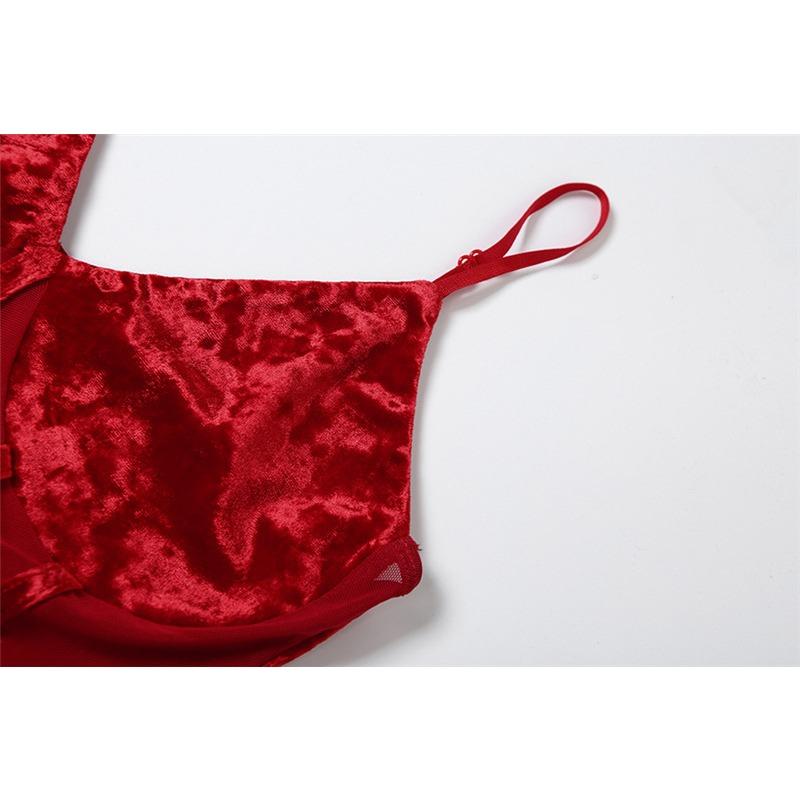 Осенне-зимнее женское однотонное облегающее платье с высокой талией и V-образным вырезом на бретелях-халтерах