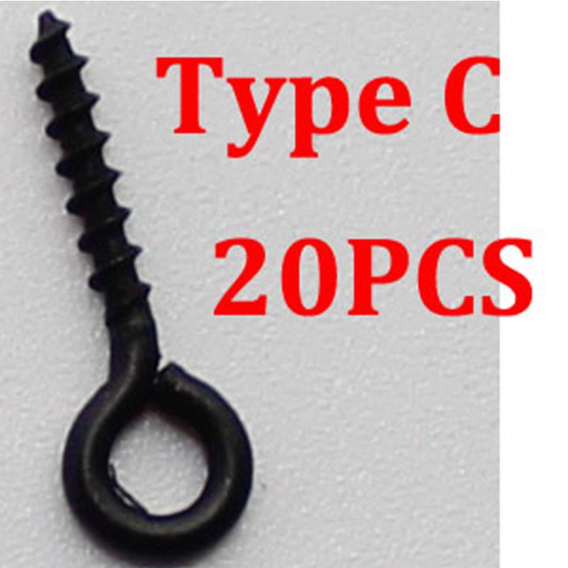 20 шт., винтовой колышек для бойла с кольцом, вертлюг, D-Rig, терминал для чод-риг, снасть, держатель приманки, винт, аксессуары для ловли карпа, матовый черный