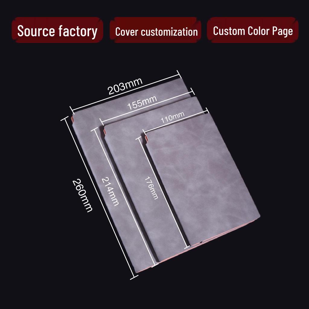 Блокнот A5 из мягкой овчины с петлей для ручки и персонализацией логотипа - Толстый журнал для деловых встреч