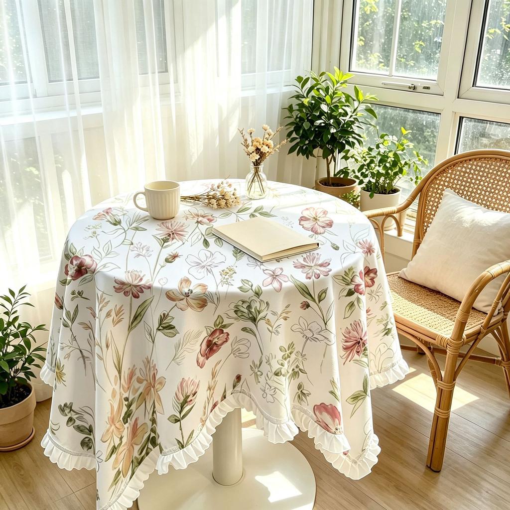 Lace Tablecloth: Rustic Floral, Fresh and Whimsical Home Decor for Living Room and Bedroom—Dust-Proof Round and Square Tablecloths
