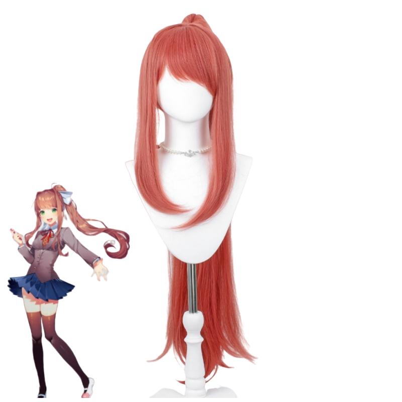 Игра Doki Doki Литературный клуб Моника Косплэй пальто рубашка жилет юбка аксессуары парик костюмы на Хэллоуин костюмы для вечеринок