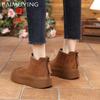 Suede Platform Women Snow Ankle Boots Designer Zippers Short Plush Mid Heels Cotton Shoes 2025 Trend Walking Winter Botas Mujer