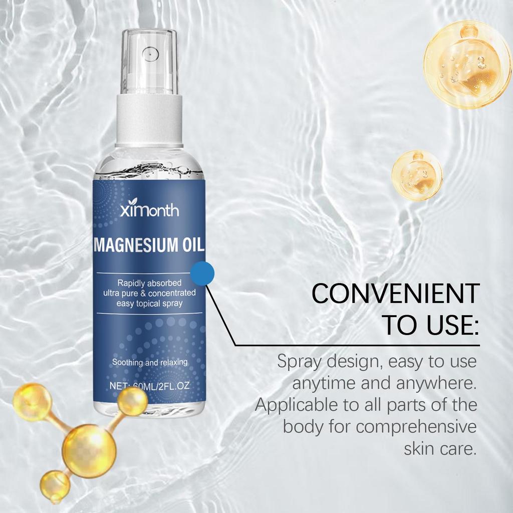 Спрей с хлоридом магния Ximonth, ночной уход, спокойная кожа тела, увлажняющий лечебный спрей