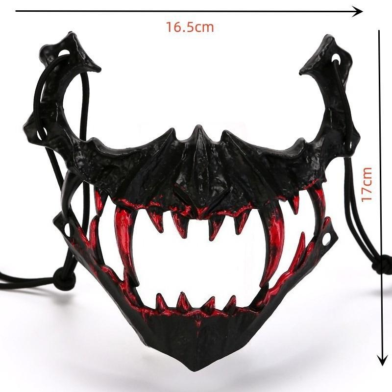 Кровавая маска на пол-лица мужская маска дракона, тигра, волка, маска ужаса на Хэллоуин, реквизит, маска скелета для карнавала, реквизит для вечеринки, косплея