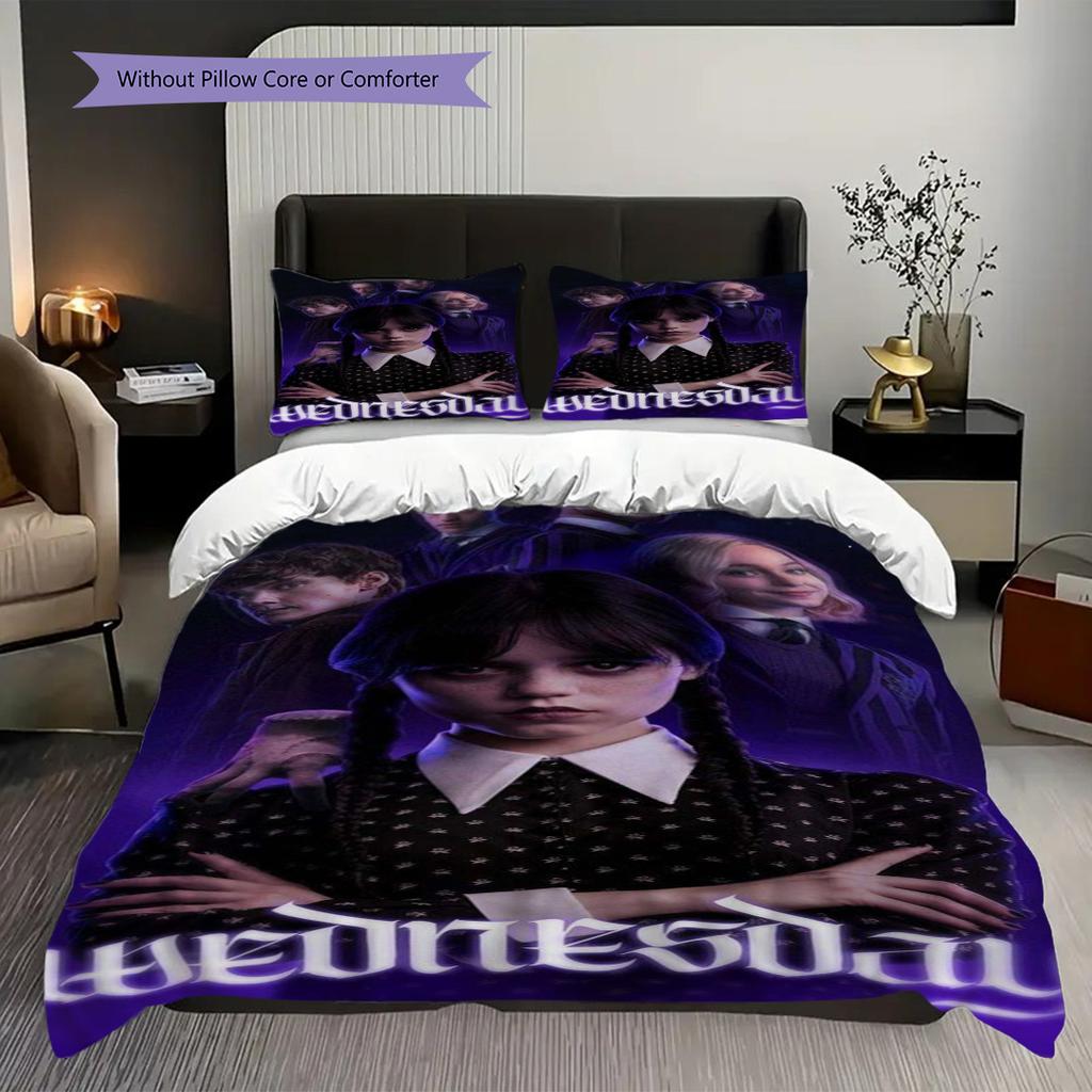 Midnight Mysteries Bedding (1 * duvet cover + 2 * pillowcase, without core) 2D Flat Soft and comfortable Duvet cover and pillowcase