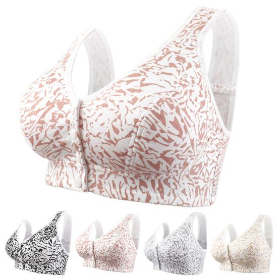 Женский спортивный бюстгальтер на ремне с передней кнопкой, беспроводной, с хорошей застежкой, в полоску, с принтом, эластичный, воздухопроницаемый, на плечах, противоударный, пуш-ап