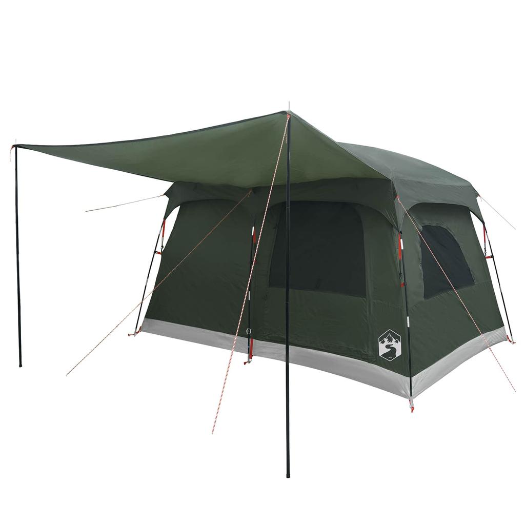 Family Tent with Roof Olive Green 380 x 260 x 190 cm Polyester