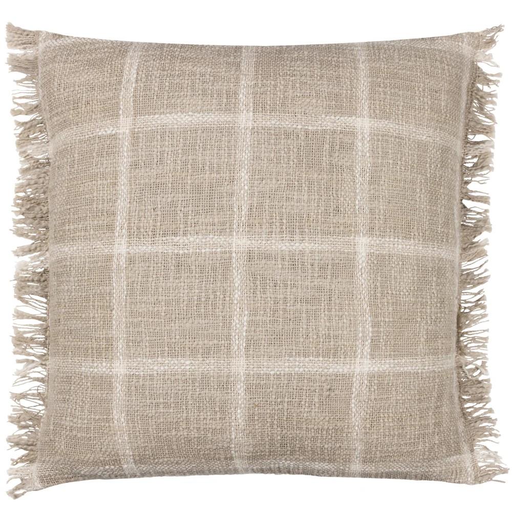 Yard Beni Fringed Checked Cushion Cover