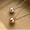 Korean Version Ins Simple Light Luxury Versatile Necklace Design Sense Pendant Round Ball Sweater Chain Women's Item Jewelry