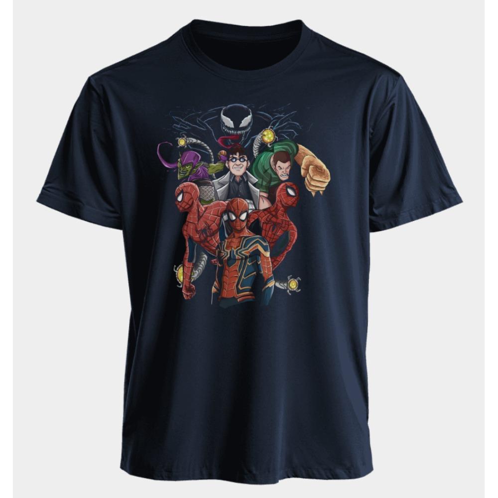 Мужские и женские футболки Человек-паук Веном Летние Американские Весенне-осенние Свободные Панк Харадзюку Y2k Нишевые С короткими рукавами