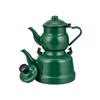 Набор эмалированных ностальгических чайников среднего размера, зеленый