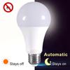 LED Light Control Sensor E27 Light Bulb 15W 12W 9W 7W 5W AC85-265V Day Night Light Auto ON OFF Patio Porch Smart Lamp for Garden
