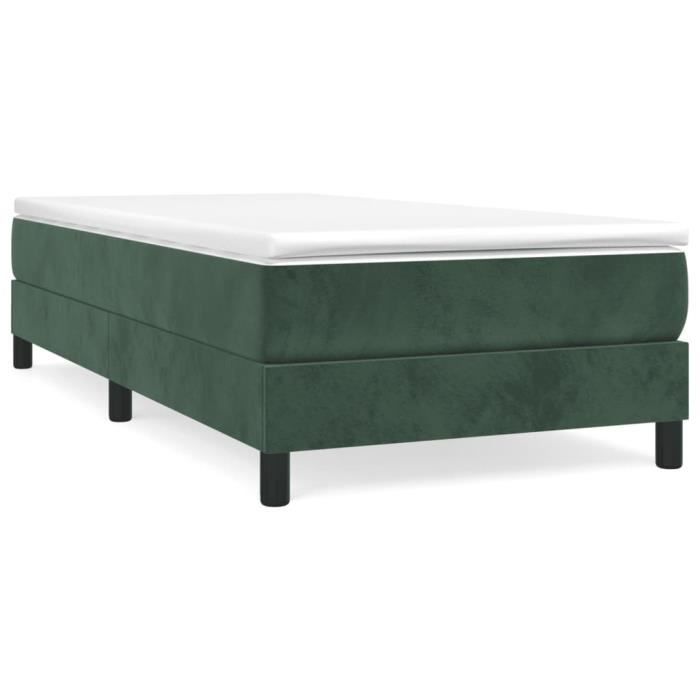 VidaXL Divan Bed with Mattress Dark Green 90x200 Cm - Model 3144312