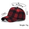Classic Plaid Print Baseball Cap Unisex Plaid Outdoor Casual Cap Autumn Winter Adjustable Peaked Cap