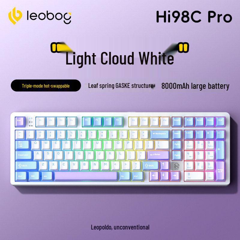LEOBOG Hi98C Беспроводная механическая игровая клавиатура с тремя режимами Bluetooth