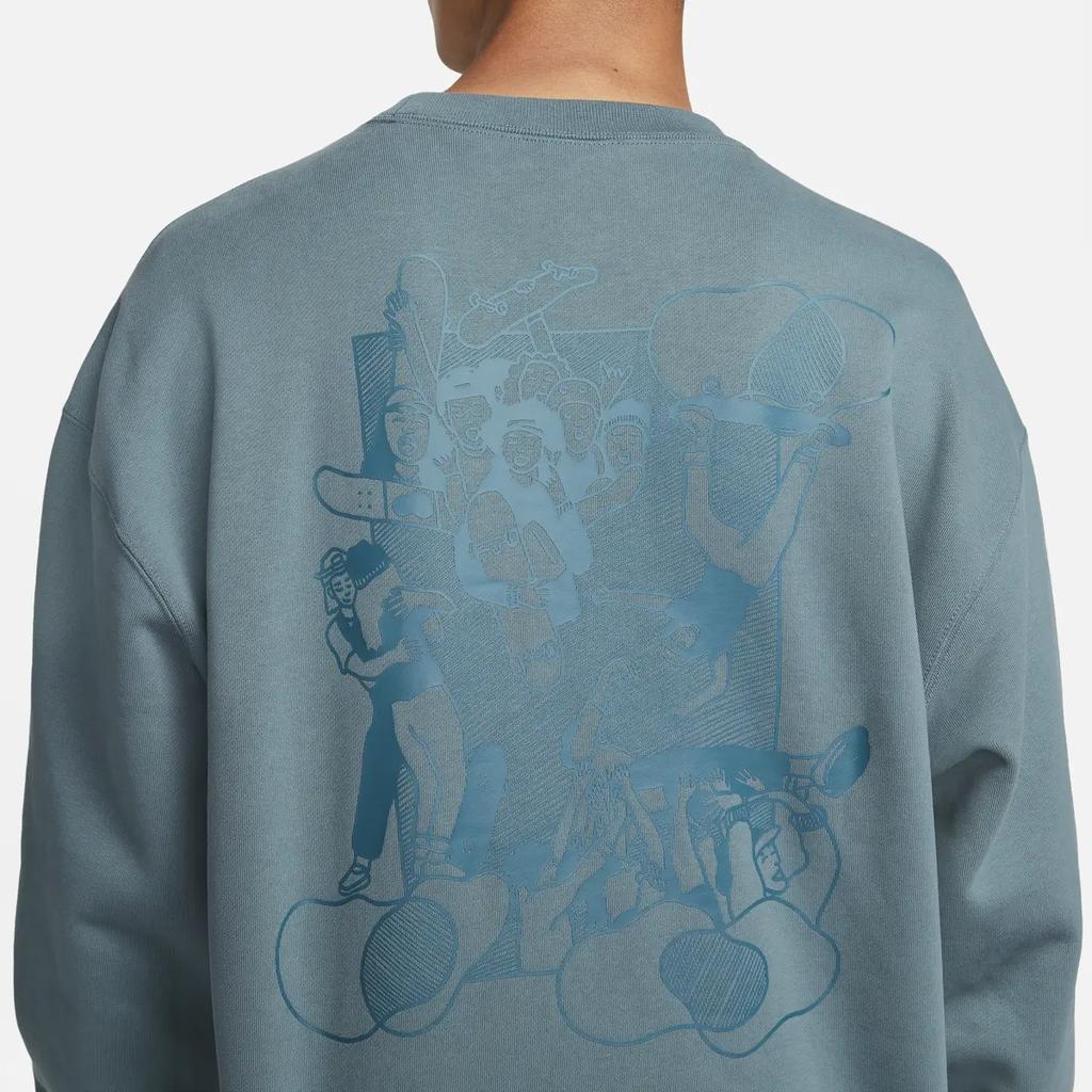 Nike SB Skate Like A Girl Толстовка с круглым вырезом, цвет минеральный сланец/темно-бирюзовый зеленый, мужская уличная одежда DQ7306-384