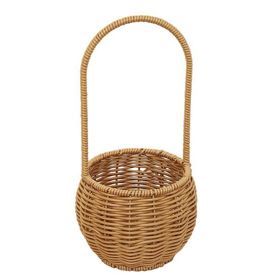 Flower Basket with Handle Woven Plant Basket Flower Storage Basket for Home Wedding Garden Decoration