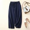 Drooping Cotton Linen Nine-point Skirt New Women's Thin High Waist Breathable Casual Wide-leg Pants